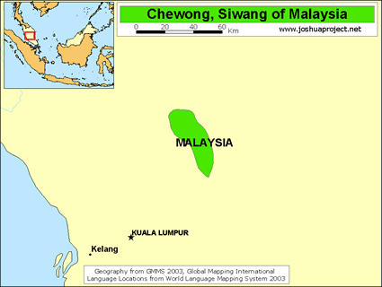 Map of Cheq Wong territory in Malaysia